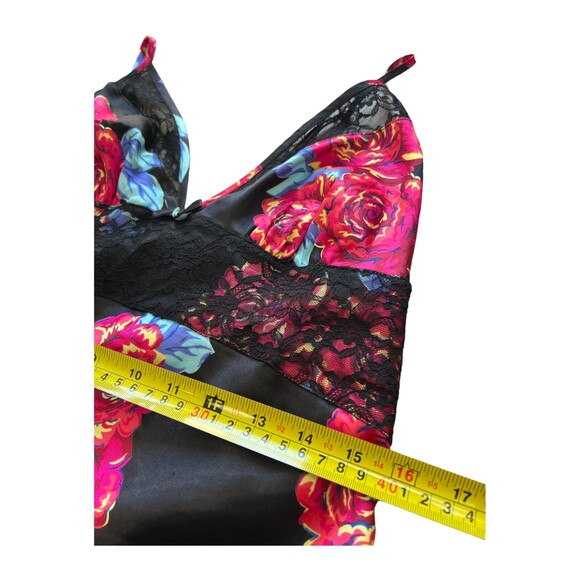 Victoria's Secret Negligee Slip‎ Lingerie Top Black Floral Satin Lace L - Picture 9 of 11